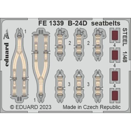 Eduard B-24D seatbelts STEEL (Revell)