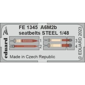 Eduard A6M2b seatbelts STEEL (Academy)