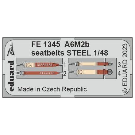 Eduard A6M2b seatbelts STEEL (Academy)