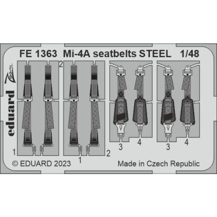 Eduard Mi-4A seatbelts STEEL (Trumpeter)