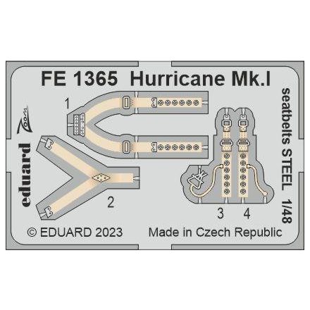Eduard Hurricane Mk. I seatbelts STEEL (Hobby Boss)