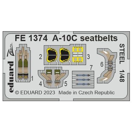 Eduard A-10C seatbelts STEEL (Academy)