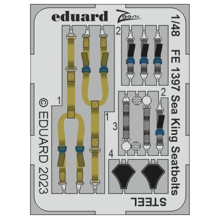 Eduard Sea King seatbelts STEEL (Airfix)