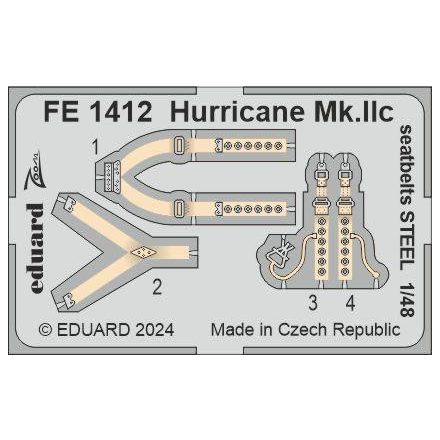 Eduard Hurricane Mk. IIc seatbelts STEEL (Hobby Boss)