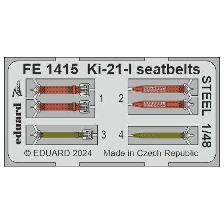 Eduard Ki-21-I seatbelts STEEL (ICM)