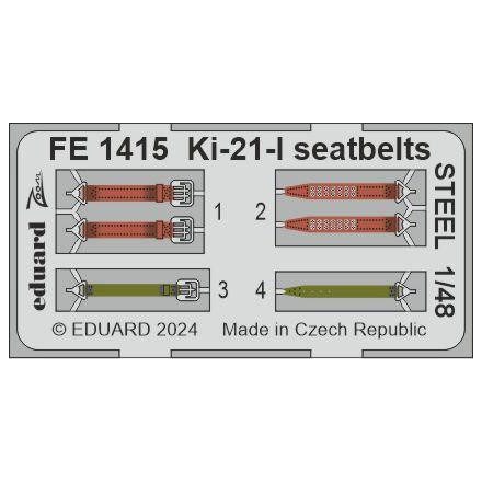 Eduard Ki-21-I seatbelts STEEL (ICM)