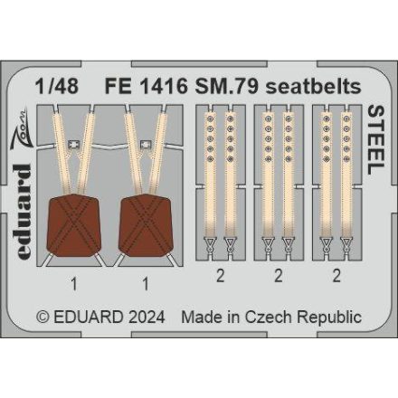 Eduard SM.79 seatbelts STEEL (Eduard)