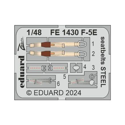 Eduard F-5E seatbelts STEEL (Eduard, AFV Club)