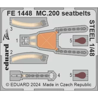 Eduard MC.200 seatbelts STEEL ITALERI fotómaratás