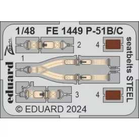 Eduard P-51B/ C seatbelts STEEL (Eduard)
