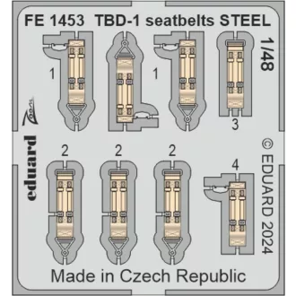 Eduard TBD-1 seatbelts STEEL HOBBY BOSS fotómaratás