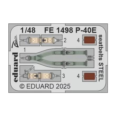 Eduard P-40E seatbelts STEEL (Eduard)