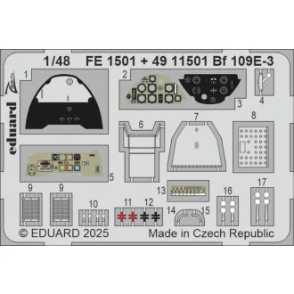 Eduard Bf 109E-3 HOBBY BOSS fotómaratás