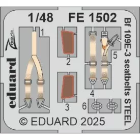 Eduard Bf 109E-3 seatbelts STEEL (Hobby Boss)