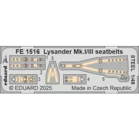 Eduard Lysander Mk. I/III seatbelts STEEL (Airfix)