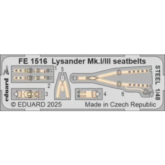   Eduard Lysander Mk.I/III seatbelts STEEL AIRFIX fotómaratás