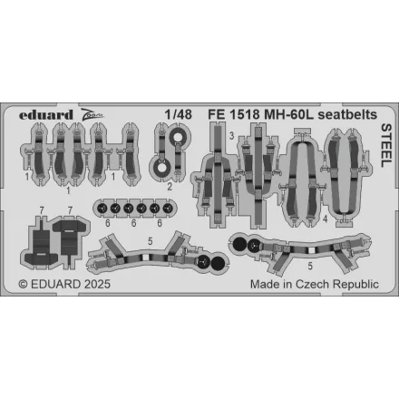 Eduard MH-60L seatbelts STEEL (ICM)