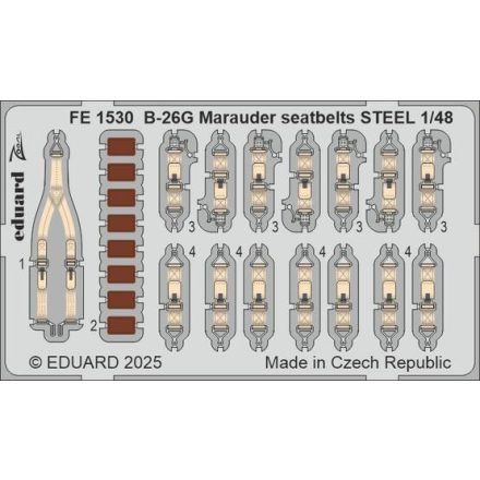 Eduard B-26G Marauder seatbelts STEEL (ICM)
