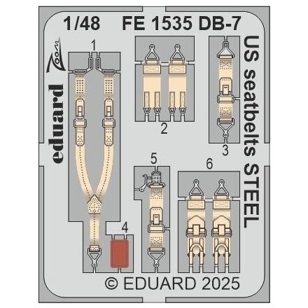 Eduard DB-7 Boston III US seatbelts STEEL (Hong Kong Models)