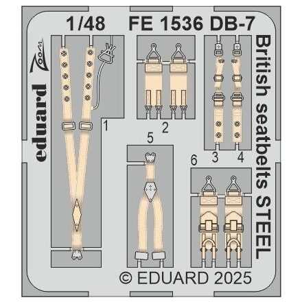 Eduard DB-7 Boston III British seatbelts STEEL (Hong Kong Models)