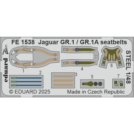Eduard Jaguar GR.1 / GR.1A seatbelts STEEL (Airfix)