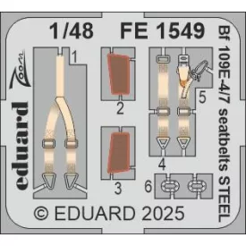 Eduard Bf 109E-4/7 seatbelts STEEL (Tamiya)