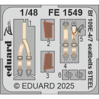 Eduard Bf 109E-4/7 seatbelts STEEL TAMIYA fotómaratás