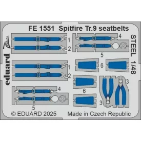Eduard Spitfire Tr.9 seatbelts STEEL (Airfix)