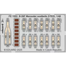 Eduard B-26F Marauder seatbelts STEEL (ICM)