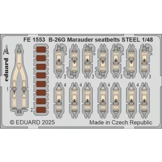 Eduard B-26F Marauder seatbelts STEEL ICM fotómaratás