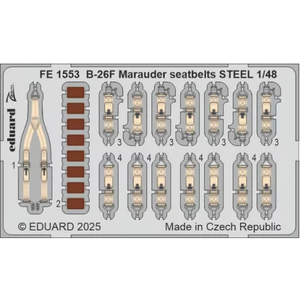 Eduard B-26F Marauder seatbelts STEEL (ICM)