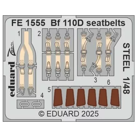 Eduard Bf 110D seatbelts STEEL (Eduard)