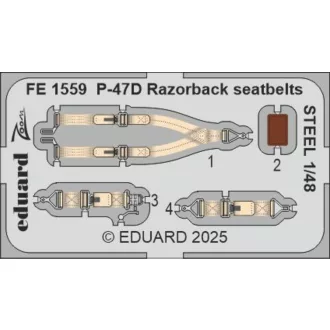   Eduard P-47D Razorback seatbelts STEEL for Miniart fotómaratás