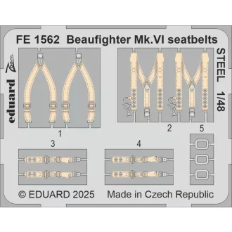   Eduard Beaufighter Mk.VI seatbelts STEEL for Revell fotómaratás
