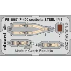 Eduard P-400 seatbelts STEEL (Arma Hobby)