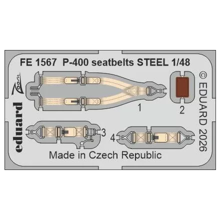 Eduard P-400 seatbelts STEEL (Arma Hobby)