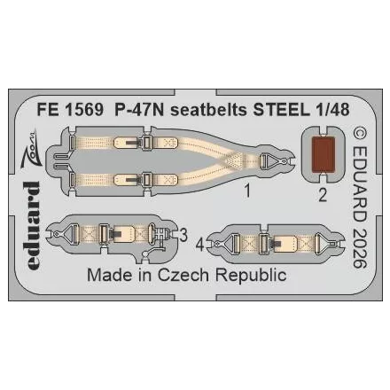 Eduard P-47N seatbelts STEEL (Miniart)