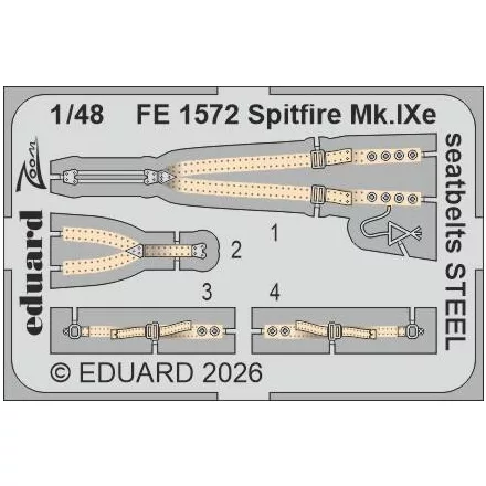 Eduard Spitfire Mk. IXe seatbelts STEEL (Airfix)