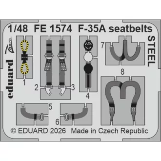 Eduard F-35A seatbelts STEEL for Italeri fotómaratás