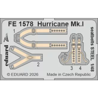   Eduard Hurricane Mk.I seatbelts STEEL for Arma Hobby fotómaratás
