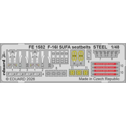 Eduard F-16I SUFA seatbelts STEEL (Great Wall Hobby)
