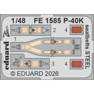 Eduard P-40K seatbelts STEEL for Eduard fotómaratás