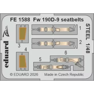 Eduard Fw 190D-9 seatbelts STEEL (Miniart)