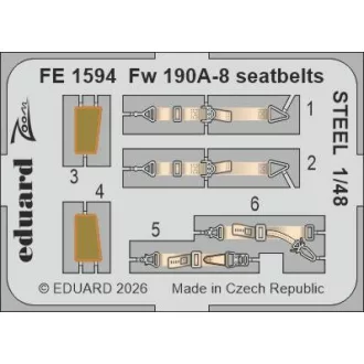 Eduard Fw 190A-8 seatbelts STEEL (Hobby Boss)