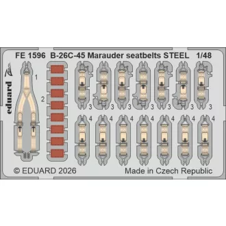   Eduard B-26C-45 Marauder seatbelts STEEL for ICM fotómaratás
