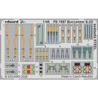 Eduard Buccaneer S.2D seatbelts STEEL (Trumpeter)