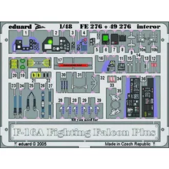 Eduard F-16A Plus Fighting Falcon interior fotómaratás