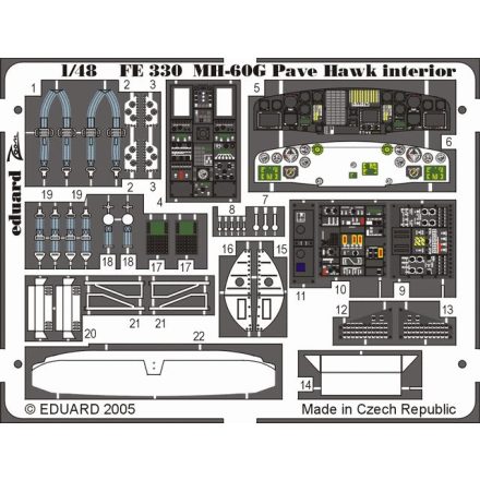 Eduard MH-60G interior (Italeri)