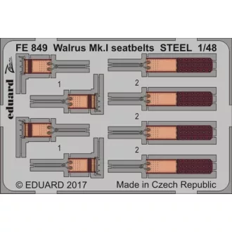 Eduard Walrus Mk.I seatbelts STEEL for Airfix fotómaratás
