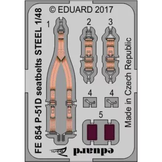 Eduard P-51D seatbelts STEEL for Airfix fotómaratás
